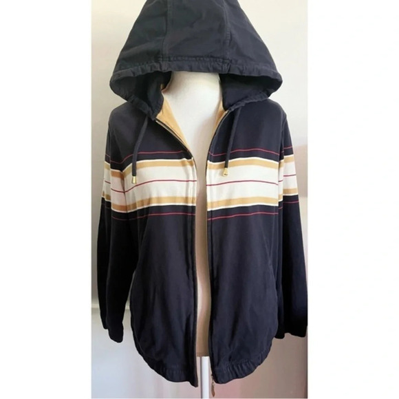 Escada Sport • Navy Yellow White Zip Up Hoodie - Picture 1 of 6